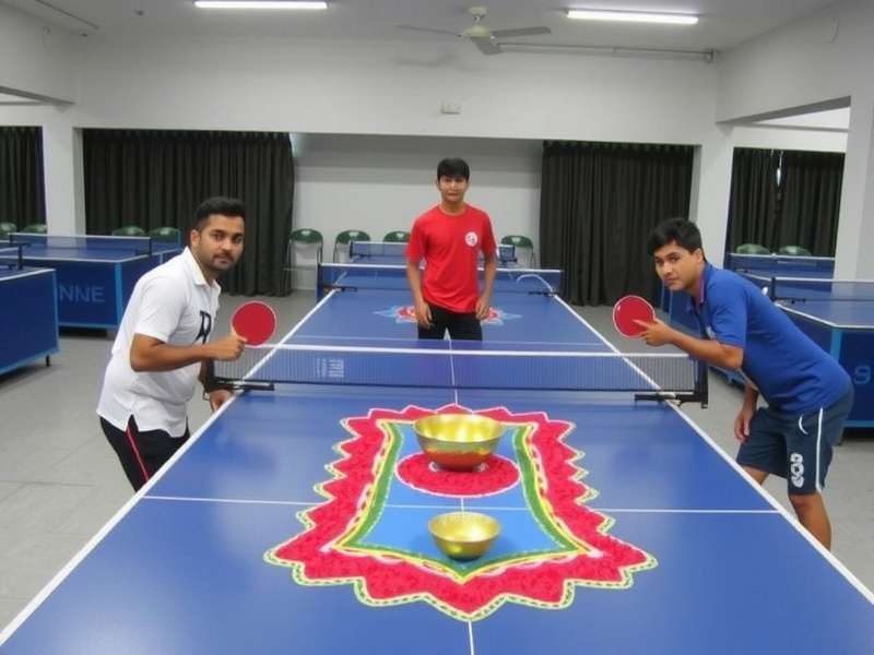 Indian Table Tennis Academy Diwali tournament Diwali Table Tennis Festival with decorated tables and players